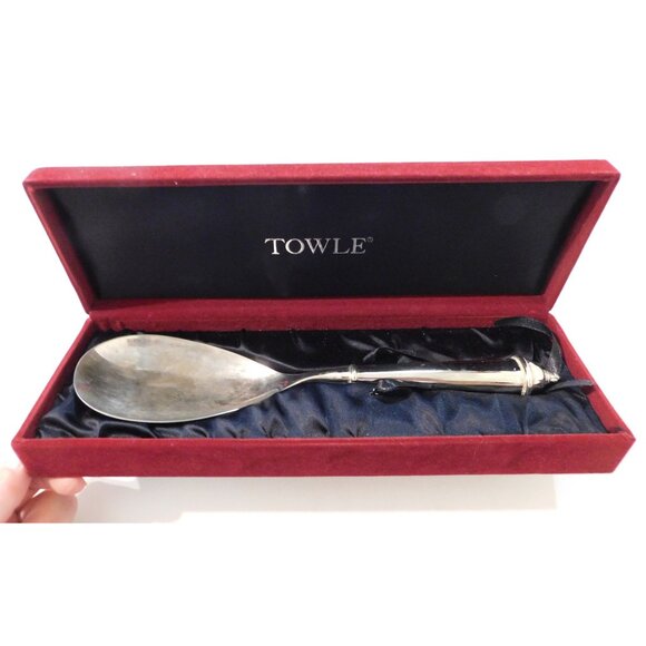 Towle Copenhagen Serving Spoon Silver-Plated In Velvet Box - Picture 6 of 9